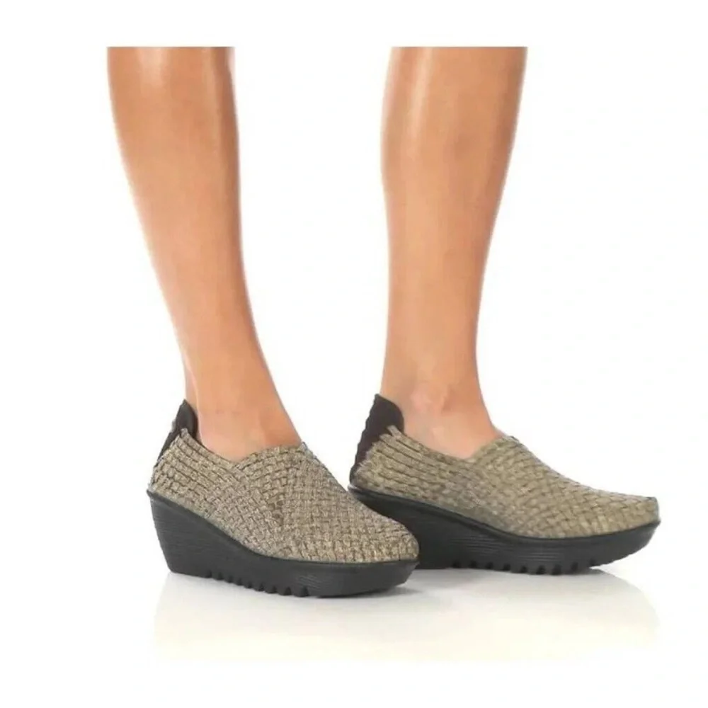 Bernie Mev Gem Wedge Greyish Blue Size 11